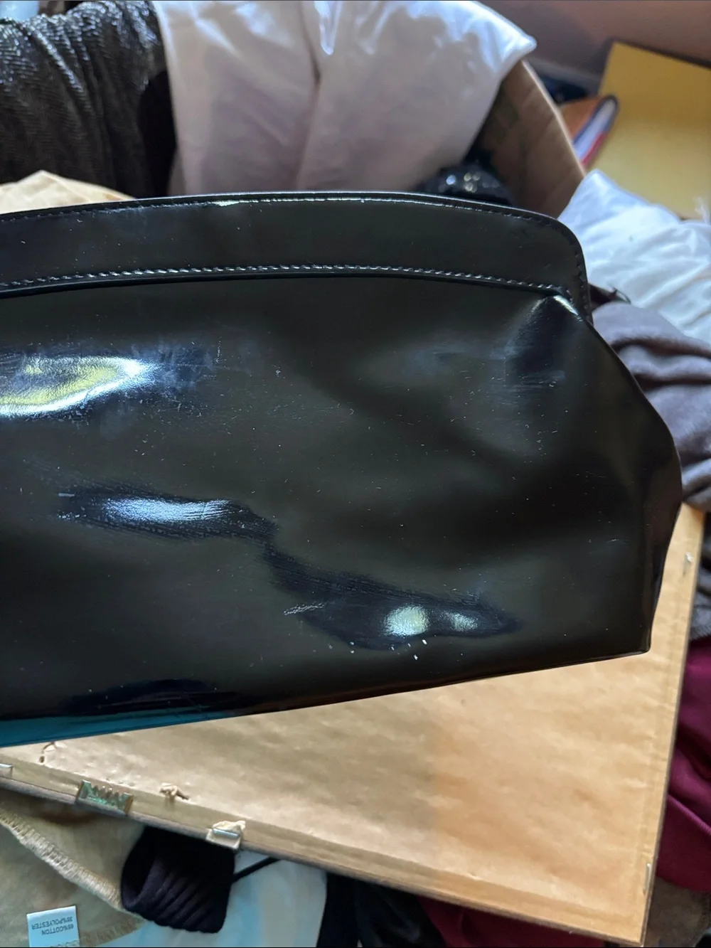 Flash Sale 🎉Dior Black Patent Leather Makeup Clutch - immaculate Red Interior